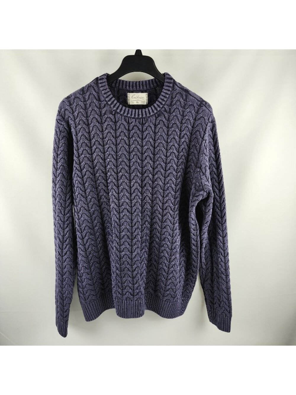SOLD OUT California Shirt Co. Sweater Mens XL Purple Cableknit Crewneck